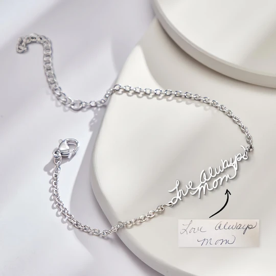 Personalized Photo Handwriting Bracelet Memorial Custom Keepsake Gift for Mom Girlfriend Family