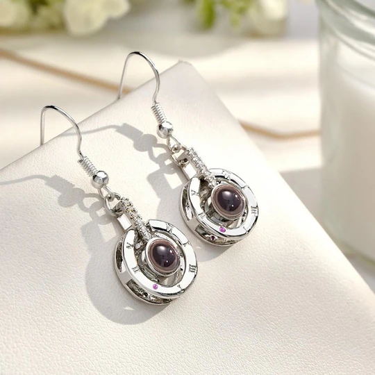 Custom Projection Earring Exquisite Circular Pendant Gifts