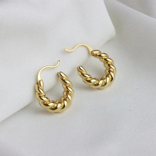 Small Twist Hoop Earrings
