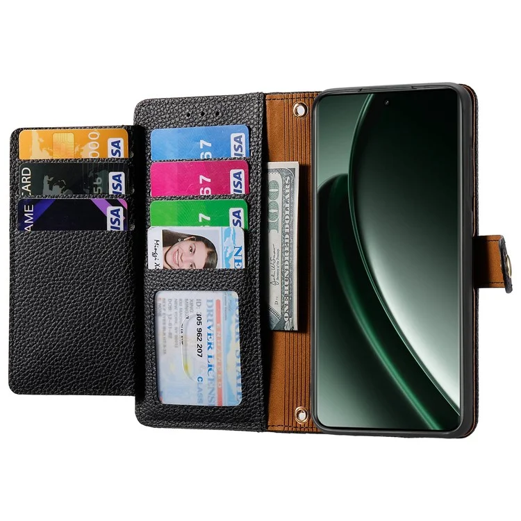 For Xiaomi 14T Case RFID Blocking Zipper Pocket Leather Wallet Phone Cover with Strap - Black-Cellmalls