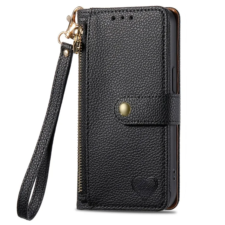 For Xiaomi 14T Pro Case RFID Blocking Zipper Pocket Leather Wallet Phone Cover with Strap - Black-Cellmalls