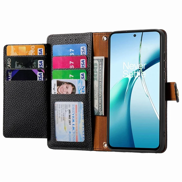 For Xiaomi Redmi Note 14 5G Case RFID Blocking Zipper Pocket Leather Wallet Phone Cover - Black-Cellmalls