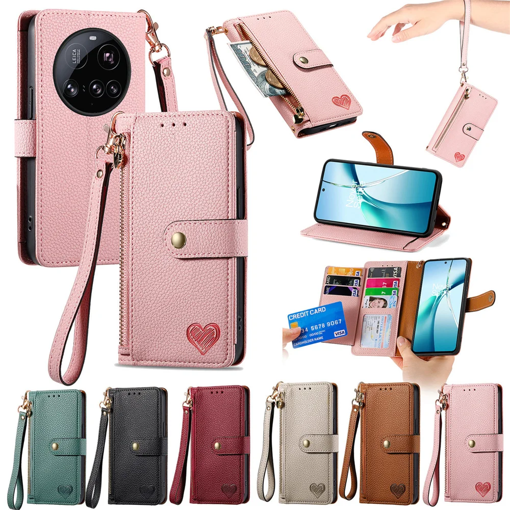 For Xiaomi 15 Ultra Case RFID Blocking Zipper Pocket Leather Wallet Phone Cover with Strap - Green-Cellmalls