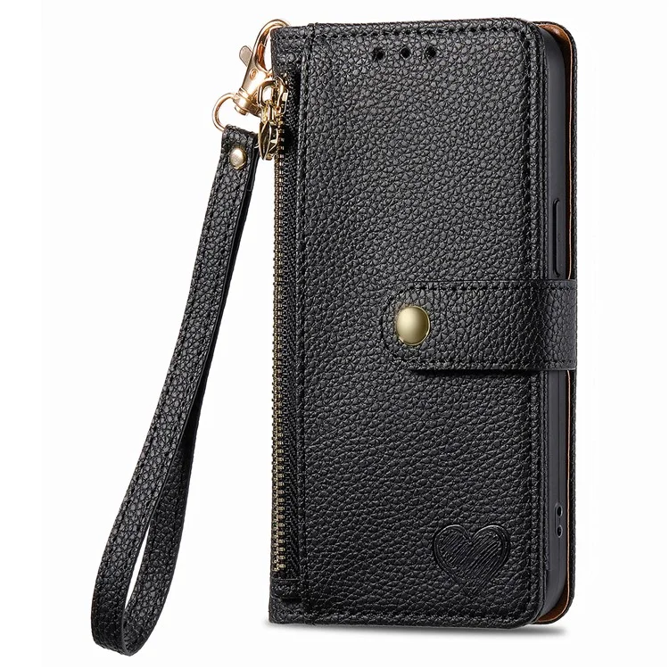 For Xiaomi Redmi Note 14 5G Case RFID Blocking Zipper Pocket Leather Wallet Phone Cover - Black-Cellmalls