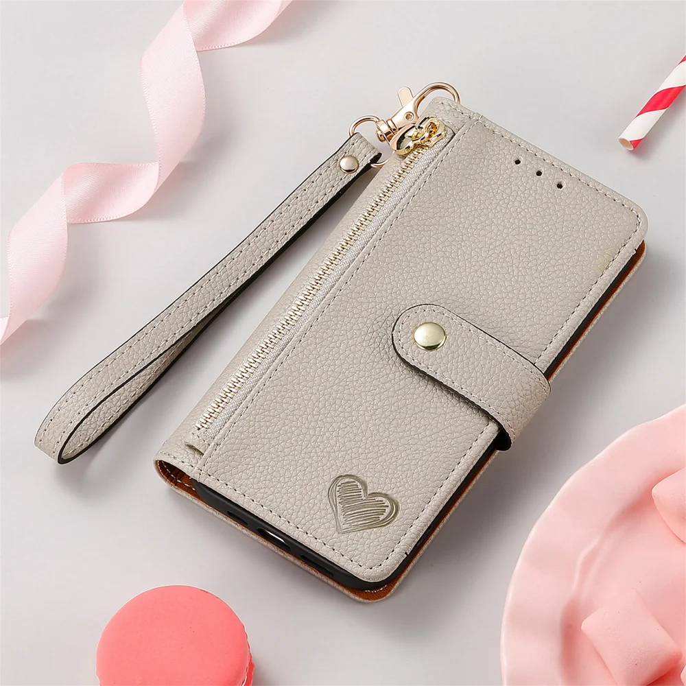 For Xiaomi 15 Ultra Case RFID Blocking Zipper Pocket Leather Wallet Phone Cover with Strap - Green-Cellmalls