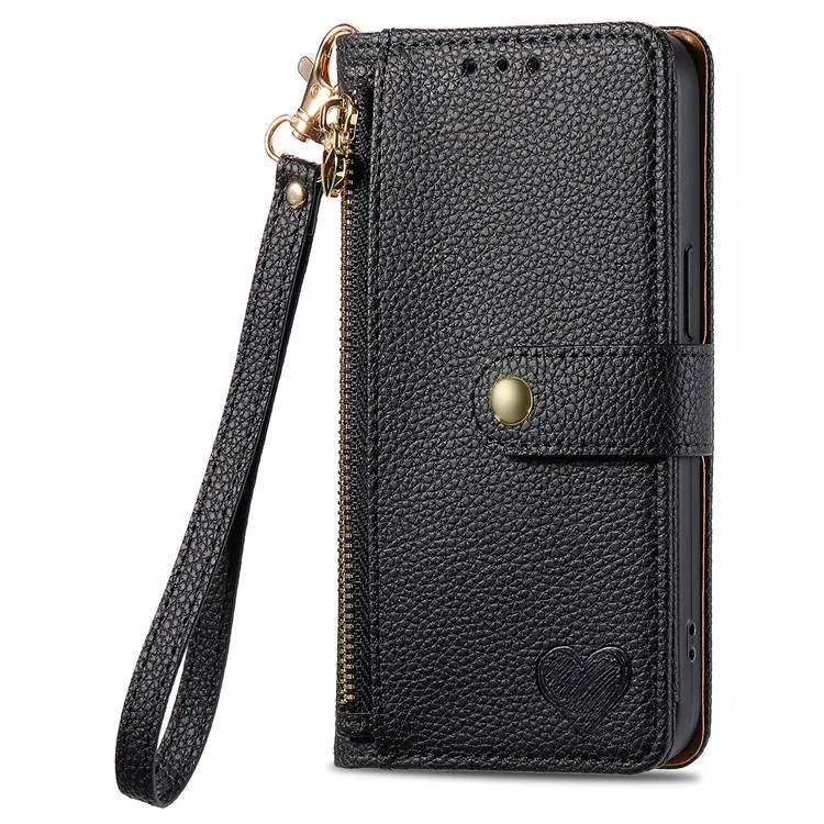 For Xiaomi Redmi Note 14 Pro 5G / Poco X7 5G Case RFID Blocking Zipper Pocket Leather Wallet Phone Cover with Strap - Black-Cellmalls