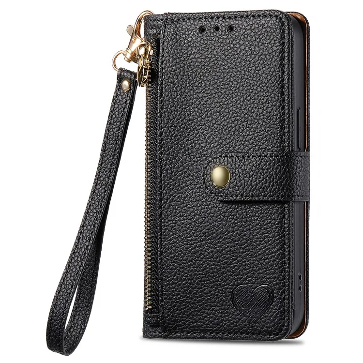For Xiaomi Redmi Note 14 Pro+ 5G Case RFID Blocking Zipper Pocket Leather Wallet Phone Cover with Strap - Black-Cellmalls