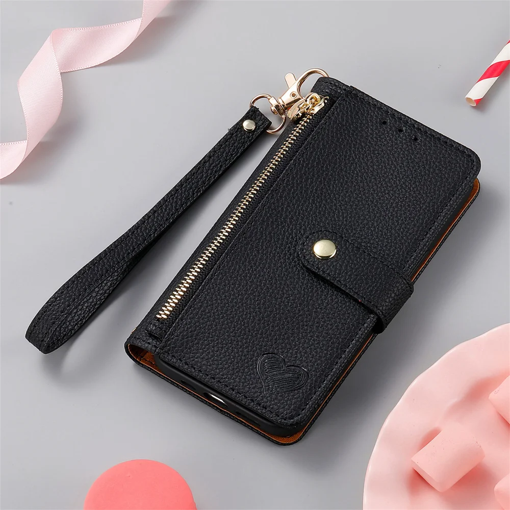 For Xiaomi Poco X7 Pro 5G Case RFID Blocking Zipper Pocket Leather Wallet Phone Cover with Strap - Green-Cellmalls