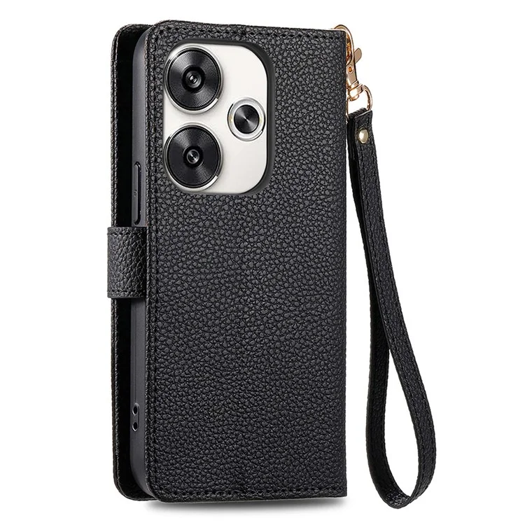 For Xiaomi Poco F6 5G  /  Redmi Turbo 3 5G Case Zipper Pocket Purse RFID Blocking Leather Phone Cover - Black-Cellmalls