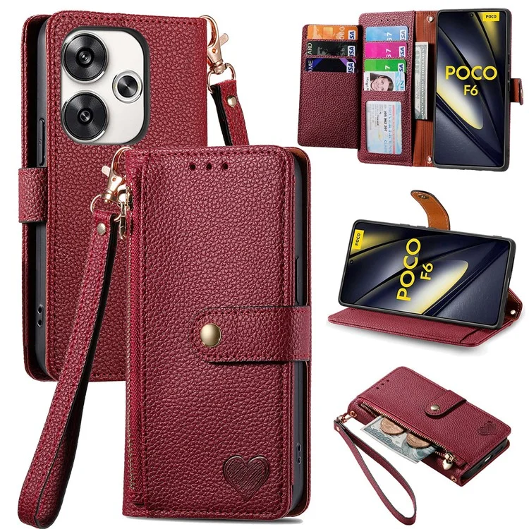 For Xiaomi Poco F6 5G  /  Redmi Turbo 3 5G Case Zipper Pocket Purse RFID Blocking Leather Phone Cover - Black-Cellmalls