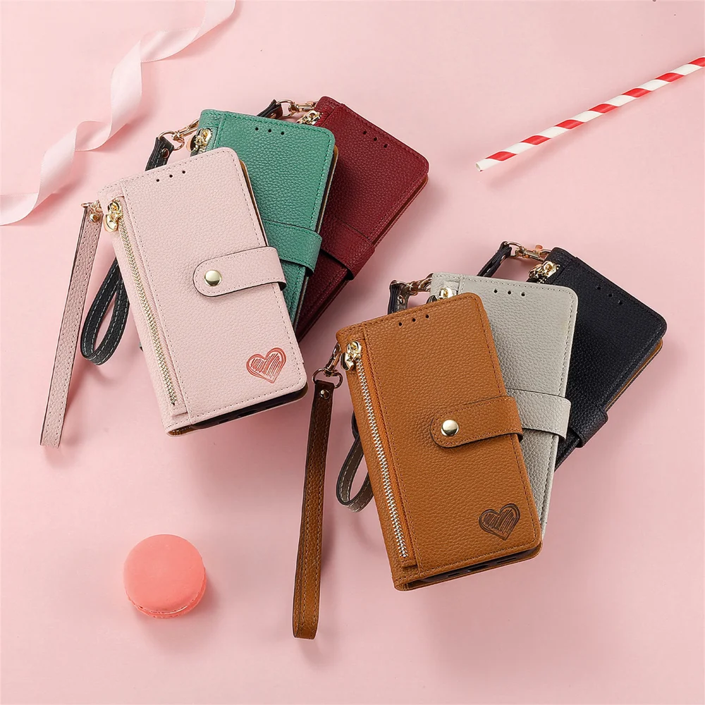 For Xiaomi Poco X7 Pro 5G Case RFID Blocking Zipper Pocket Leather Wallet Phone Cover with Strap - Green-Cellmalls