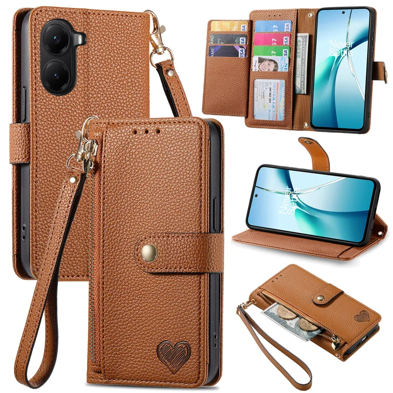 For Xiaomi Poco X7 Pro 5G Case RFID Blocking Zipper Pocket Leather Wallet Phone Cover with Strap - Green-Cellmalls