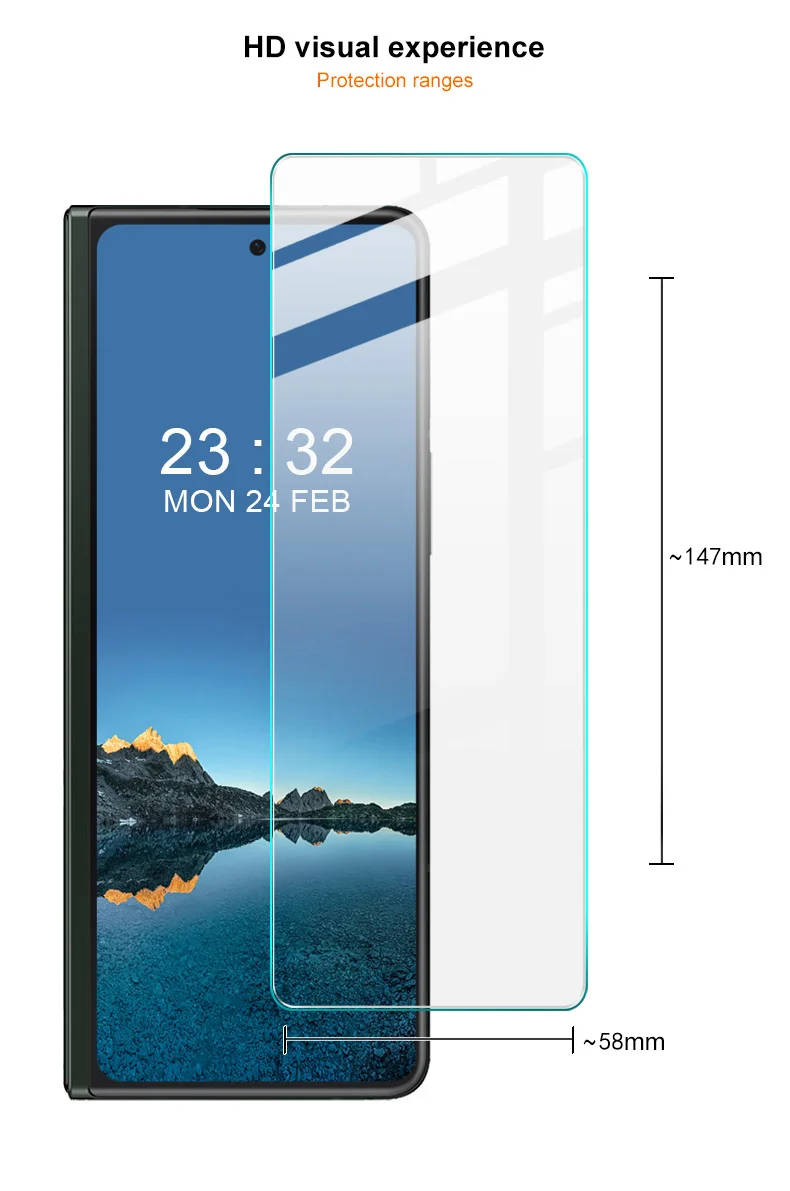 IMAK H Series For Samsung Galaxy Z Fold5 5G / Z Fold4 5G Screen Protector Tempered Glass Film (Scaled Down Version)-Cellmalls