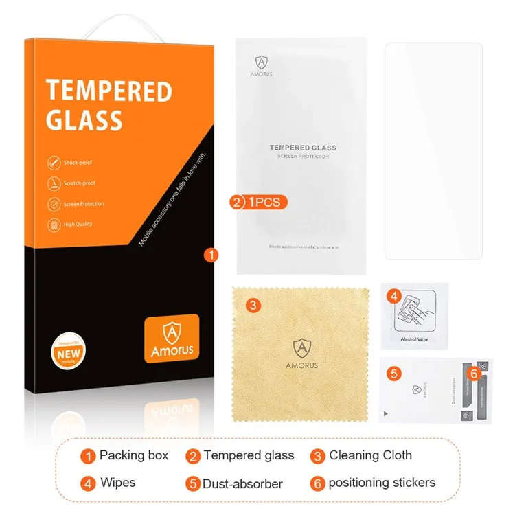 AMORUS For Samsung Galaxy A36 5G / A56 5G Screen Protector 2.5D Arc Edge 9H High Aluminum-Silicon Glass Film-Cellmalls