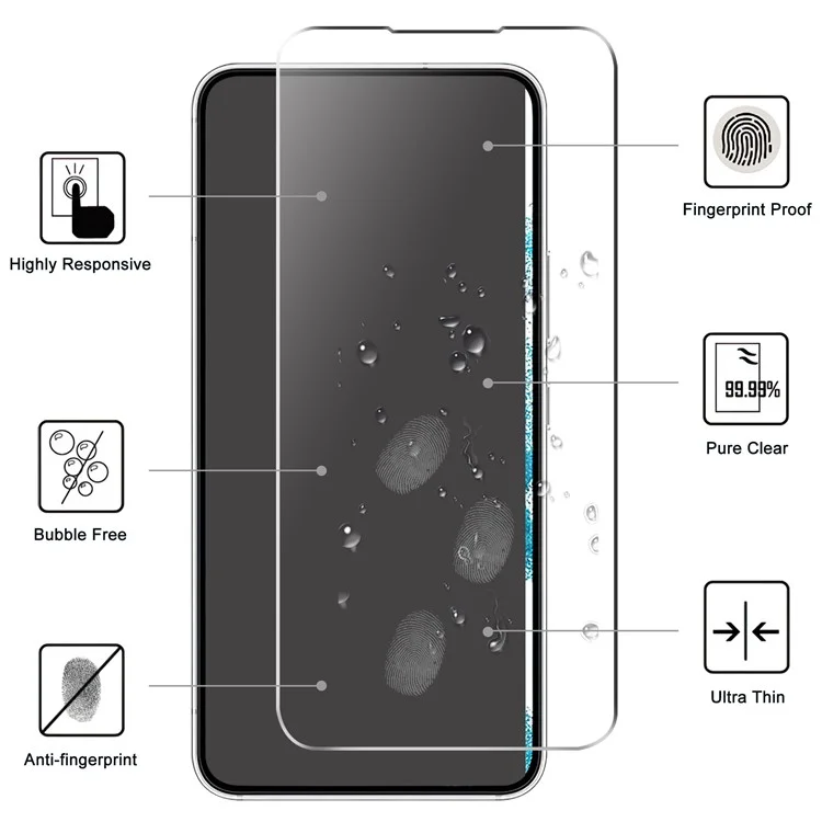 For Samsung Galaxy A54 5G Anti-scratch Tempered Glass Film 2.5D Arc Edge HD Clear Anti-explosion Screen Protector-Cellmalls