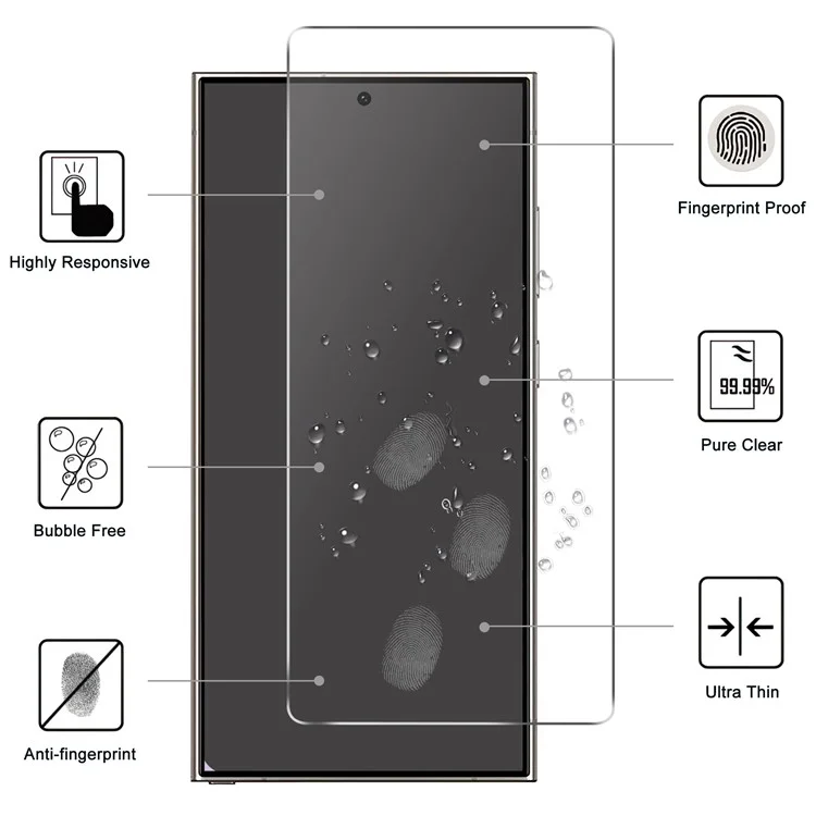 For Samsung Galaxy S25 Ultra Screen Protector HD Tempered Glass Film 2.5D-Cellmalls