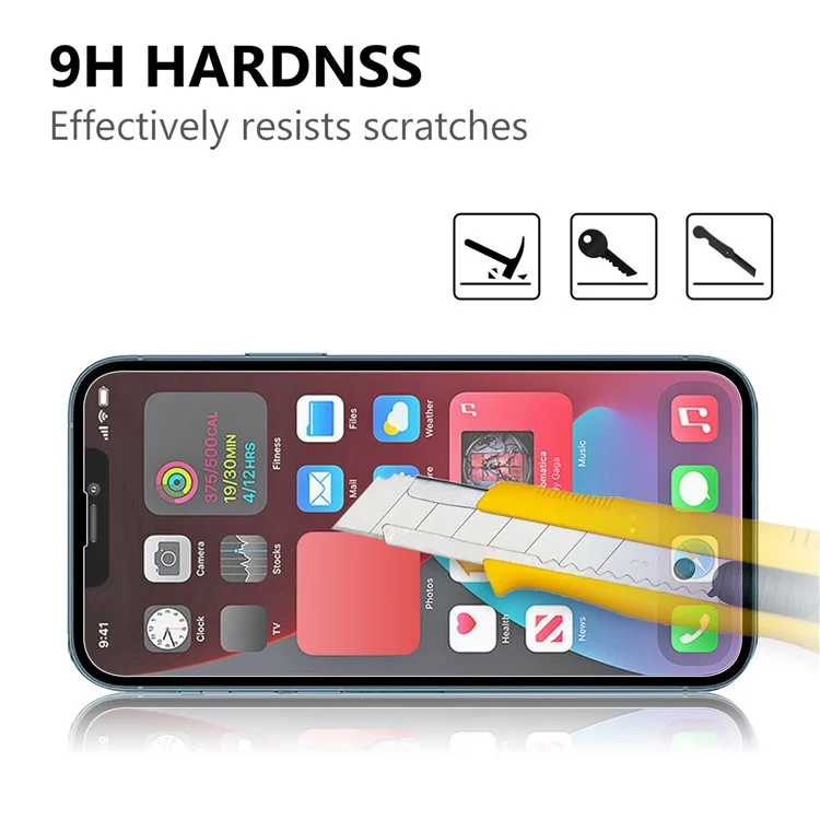 For iPhone 13 Pro Max / 14 Plus Screen Protector Anti-Explosion 0.3mm Arc Edge Tempered Glass Film-Cellmalls