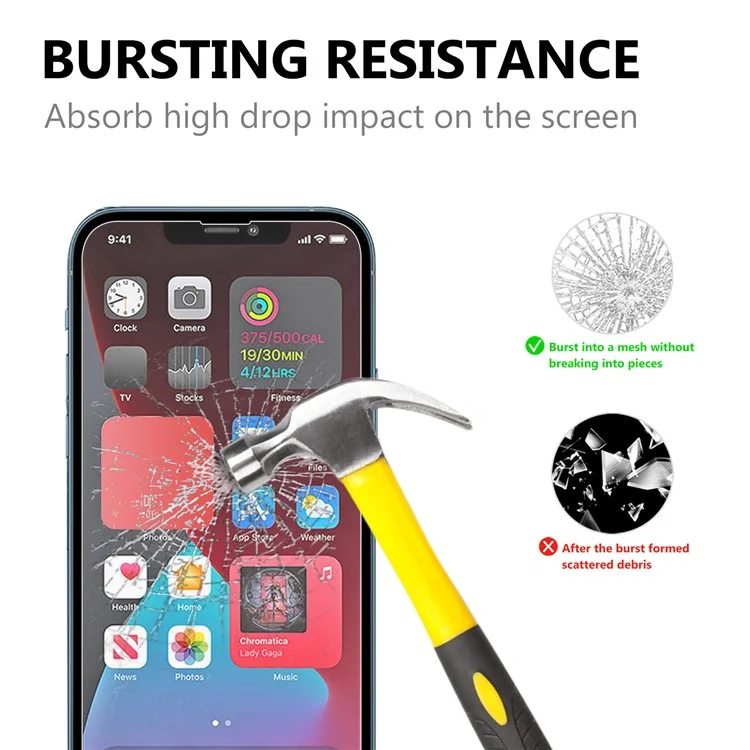 For iPhone 13 / 13 Pro / 14 High Transparency 0.3mm Arc Edge Tempered Glass Screen Protector Film-Cellmalls