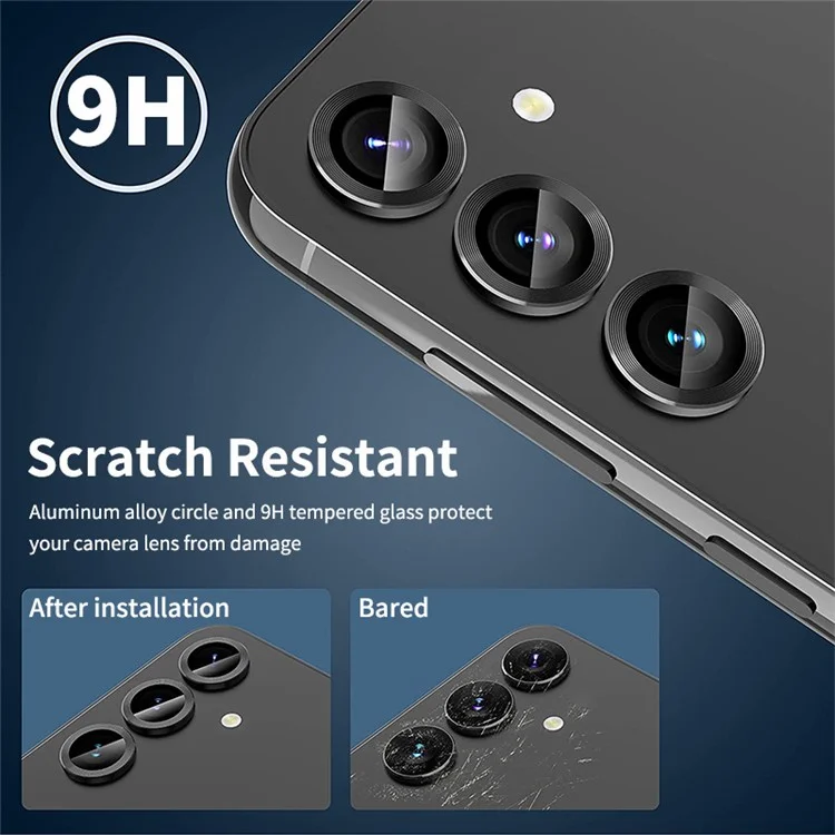 ENKAY HAT PRINCE For Samsung Galaxy A05s 4G Individual Lens Protectors Set Tempered Glass with Aluminum Edging - Black-Cellmalls