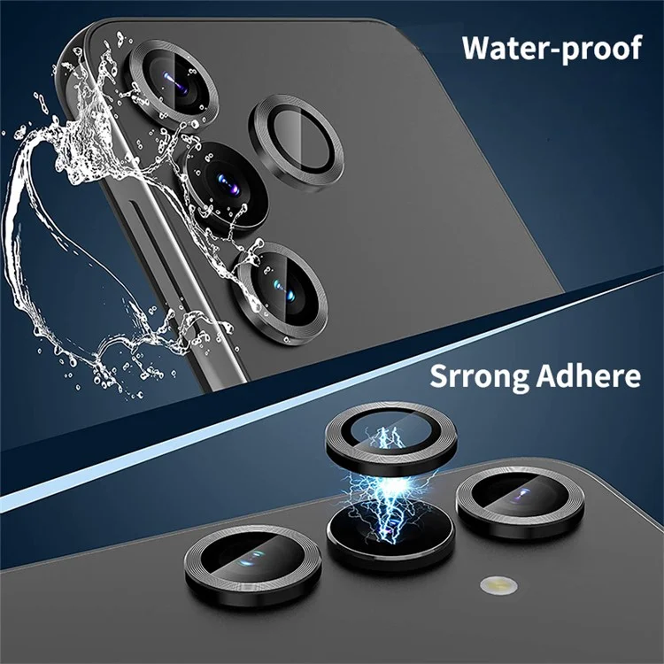 ENKAY HAT PRINCE For Samsung Galaxy A35 5G Camera Lens Protector Ring 9H Hardness Tempered Glass Lens Film - Black-Cellmalls