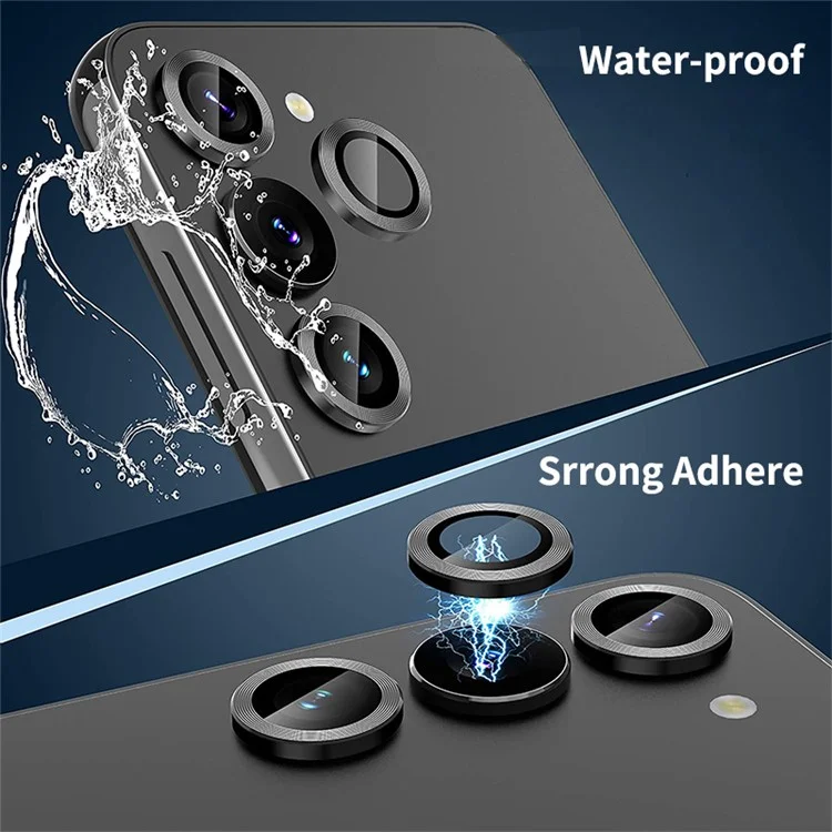 ENKAY HAT PRINCE For Samsung Galaxy A54 5G Aluminum Alloy+Tempered Glass Camera Lens Protector Set Camera Ring Cover - Black-Cellmalls