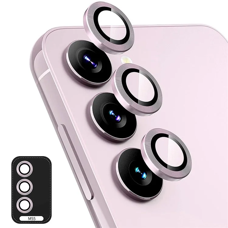 ENKAY HAT PRINCE For Samsung Galaxy M55 5G / C55 5G / F55 5G Camera Lens Protector Set 9H Hardness Lens Film with Metal Ring Trim - Colorful-Cellmalls