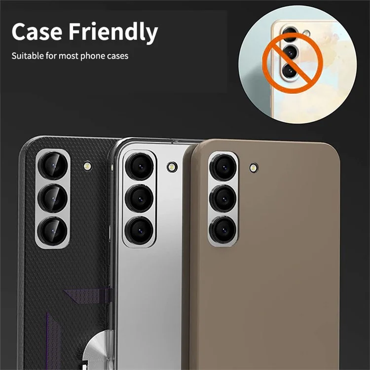 ENKAY HAT PRINCE For Samsung Galaxy S23 FE Camera Lens Protector Tempered Glass + Aluminum Alloy Ring Cover Guard - Black-Cellmalls