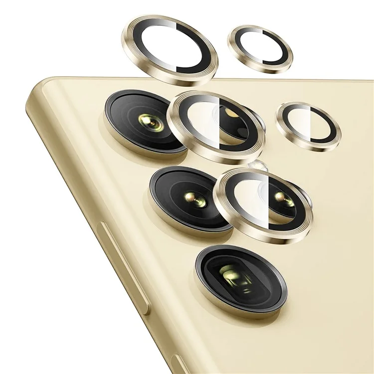 ENKAY HAT PRINCE For Samsung Galaxy S23 Ultra 1 Set Camera Lens Protector Aluminum Alloy Tempered Glass Night Circle Camera Ring Cover - Silver-Cellmalls