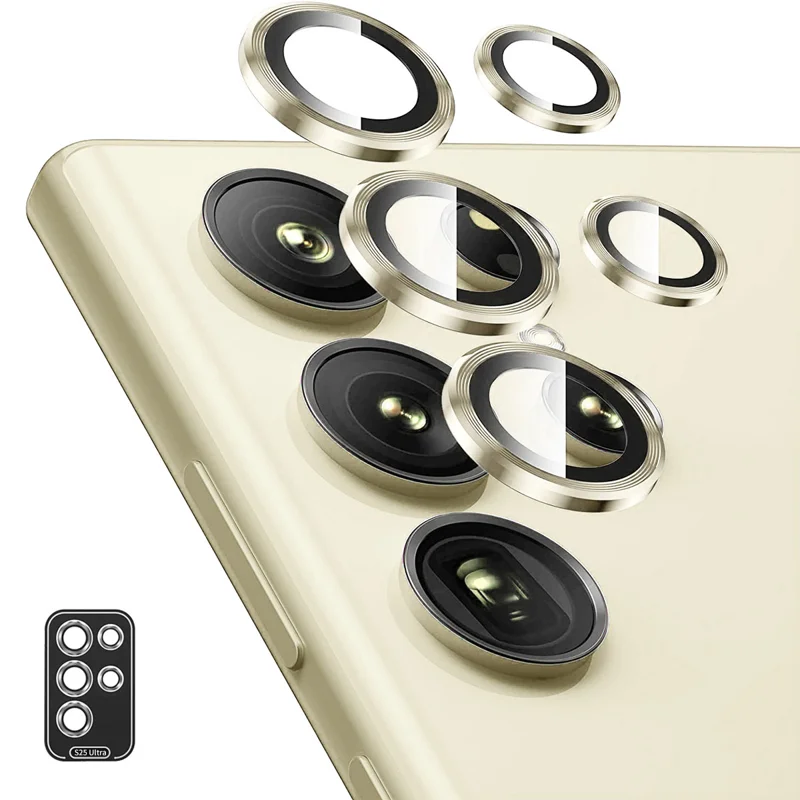 For Samsung Galaxy S25 Ultra Camera Lens Protector ENKAY Hat-Prince Metal Ring Lens Film - Black-Cellmalls