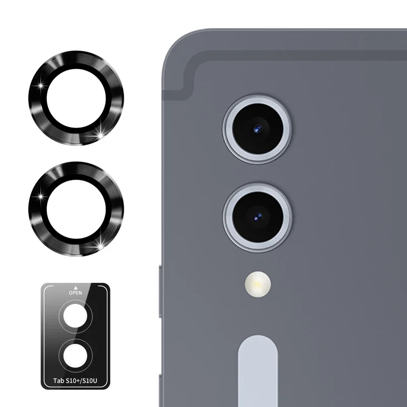 For Samsung Galaxy Tab S10 Ultra / Galaxy Tab S9+ / Galaxy Tab S9 Ultra / Galaxy Tab S9 FE+ / Galaxy Tab S10+ Camera Lens Protector ENKAY Hat-Prince Metal Ring Lens Film - Black-Cellmalls