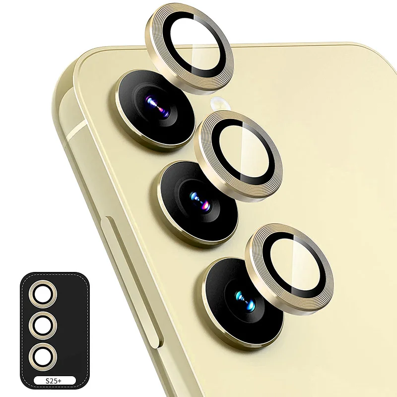 For Samsung Galaxy S25+ Camera Lens Protector ENKAY Hat-Prince Metal Ring Lens Film - Black-Cellmalls