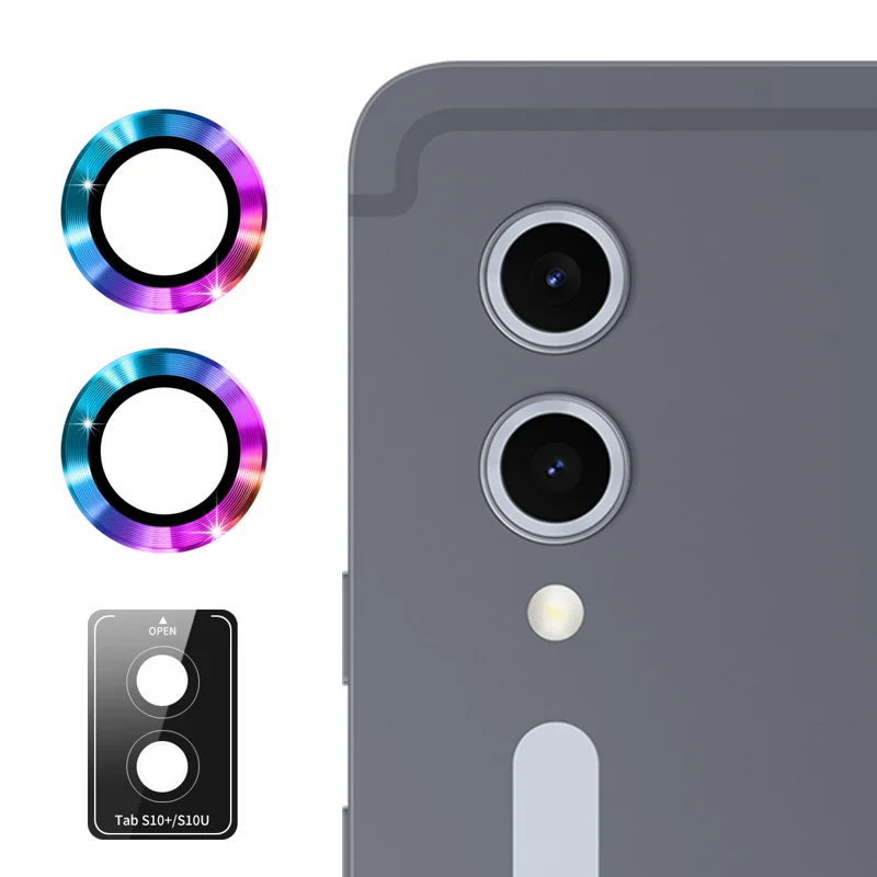 For Samsung Galaxy Tab S10 Ultra / Galaxy Tab S9+ / Galaxy Tab S9 Ultra / Galaxy Tab S9 FE+ / Galaxy Tab S10+ Camera Lens Protector ENKAY Hat-Prince Metal Ring Lens Film - Black-Cellmalls
