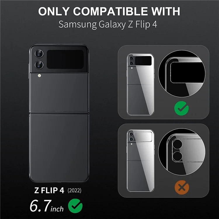 ENKAY HAT PRINCE For Samsung Galaxy Z Flip4 5G / W23 Flip 1 Set Camera Lens Protector Tempered Glass Aluminum Alloy Ring Lens Film - Black-Cellmalls