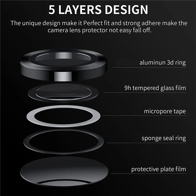 ENKAY HAT PRINCE Camera Lens Protector for Samsung Galaxy Z Flip5 5G , Tempered Glass + Aluminum Alloy Ring Back Lens Cover Sticker - Black-Cellmalls