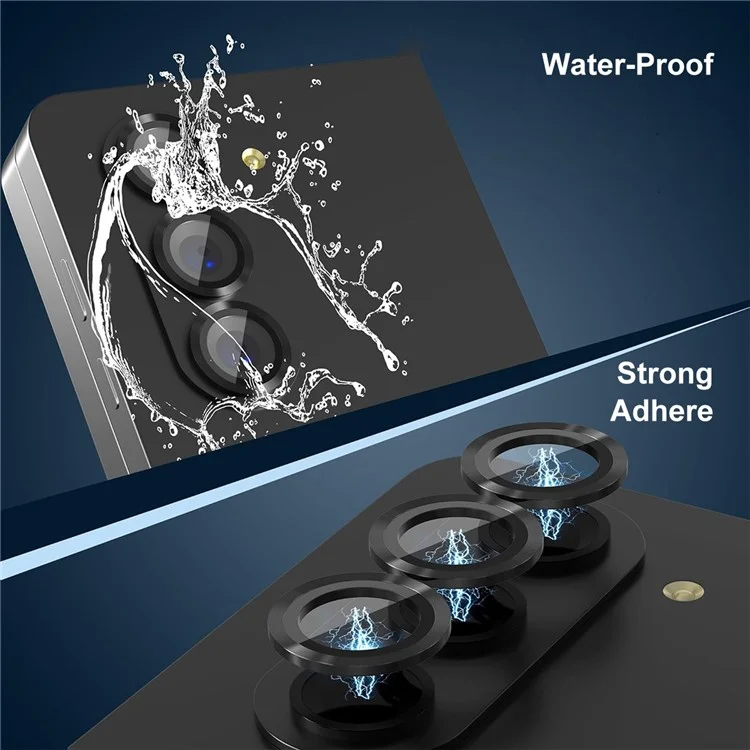 ENKAY HAT PRINCE For Samsung Galaxy Z Fold6 5G 1 Set Camera Lens Film Metal Ring Tempered Glass Lens Protector - Black-Cellmalls
