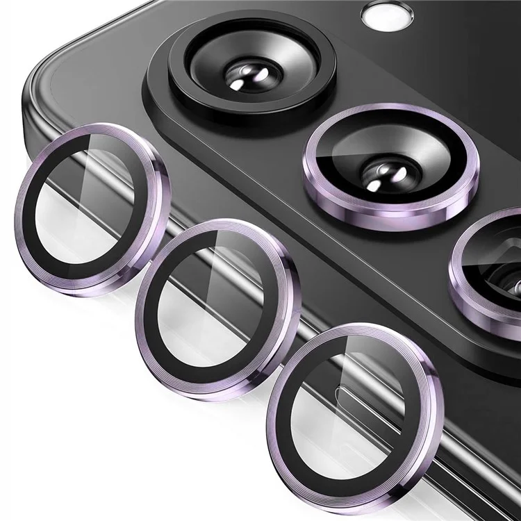 ENKAY HAT PRINCE For Samsung Galaxy Z Fold6 5G 1 Set Camera Lens Film Metal Ring Tempered Glass Lens Protector - Black-Cellmalls