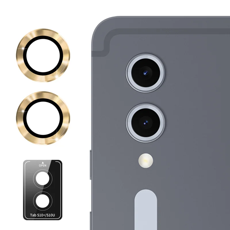 For Samsung Galaxy Tab S10 Ultra / Galaxy Tab S9+ / Galaxy Tab S9 Ultra / Galaxy Tab S9 FE+ / Galaxy Tab S10+ Camera Lens Protector ENKAY Hat-Prince Metal Ring Lens Film - Black-Cellmalls