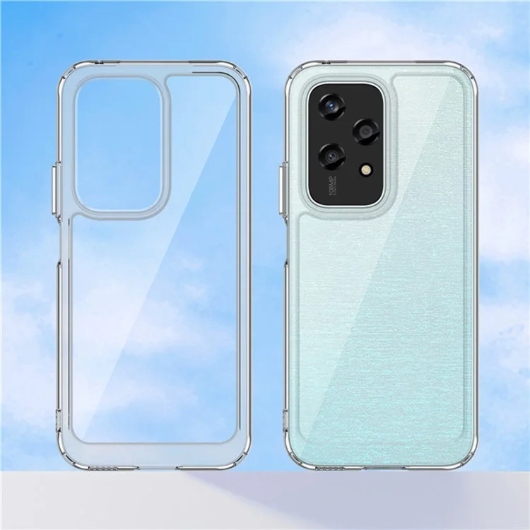WANLONFENG MF2 Series for Honor 200 Lite Case TPU Acrylic Clear Phone Cover with 2Pcs Tempered Glass Film-Cellmalls