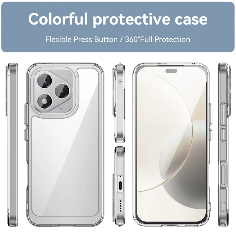 For Honor 400 Lite Clear Phone Case WANLONFENG MF2 Series TPU Acrylic Cover with 2Pcs Tempered Glass - Transparent-Cellmalls