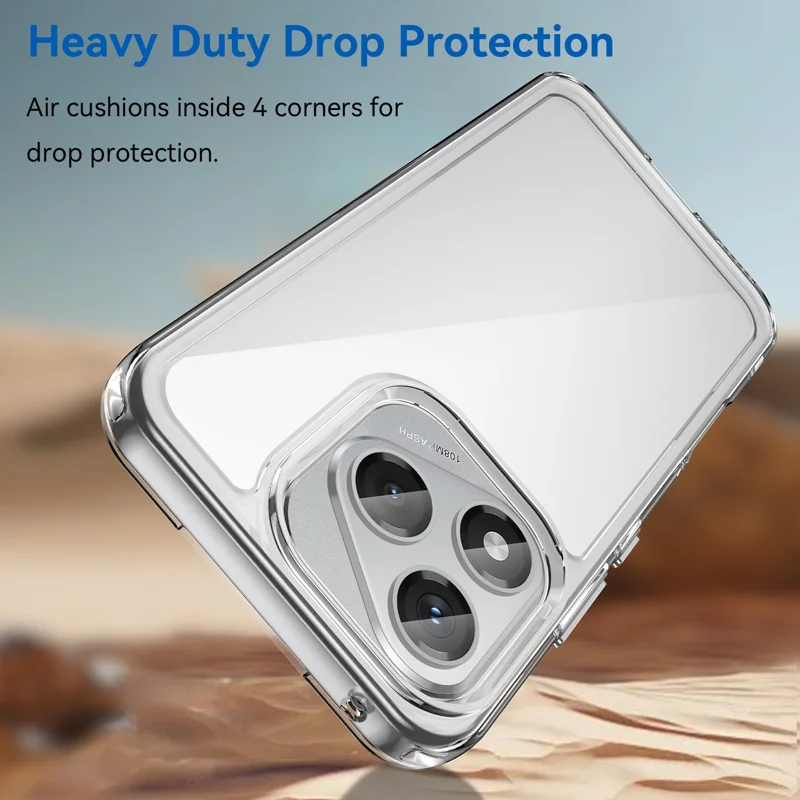 For Honor 400 Lite Clear Phone Case WANLONFENG MF2 Series TPU Acrylic Cover with 2Pcs Tempered Glass - Transparent-Cellmalls