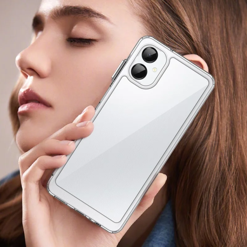 For Samsung Galaxy A06 5G Clear Phone Case WANLONFENG MF2 Series TPU Acrylic Cover with 2Pcs Tempered Glass - Transparent-Cellmalls