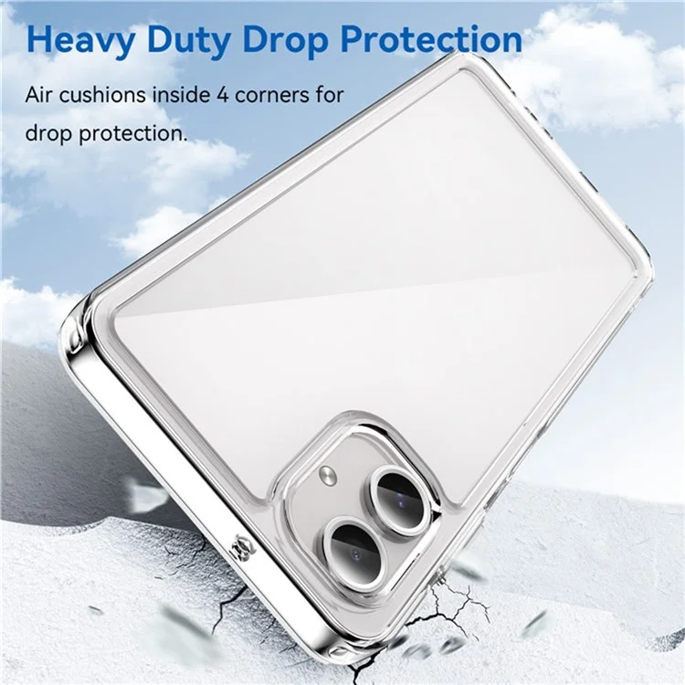 WANLONFENG MF2 Series For Samsung Galaxy A06 4G Case TPU Acrylic Clear Phone Cover with 2Pcs Tempered Glass Film-Cellmalls