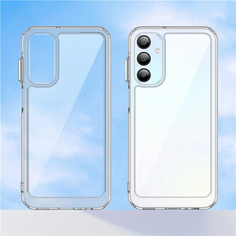 WANLONFENG MF2 Series For Samsung Galaxy A15 4G / 5G Case TPU Acrylic Clear Phone Cover with 2Pcs Tempered Glass Film-Cellmalls