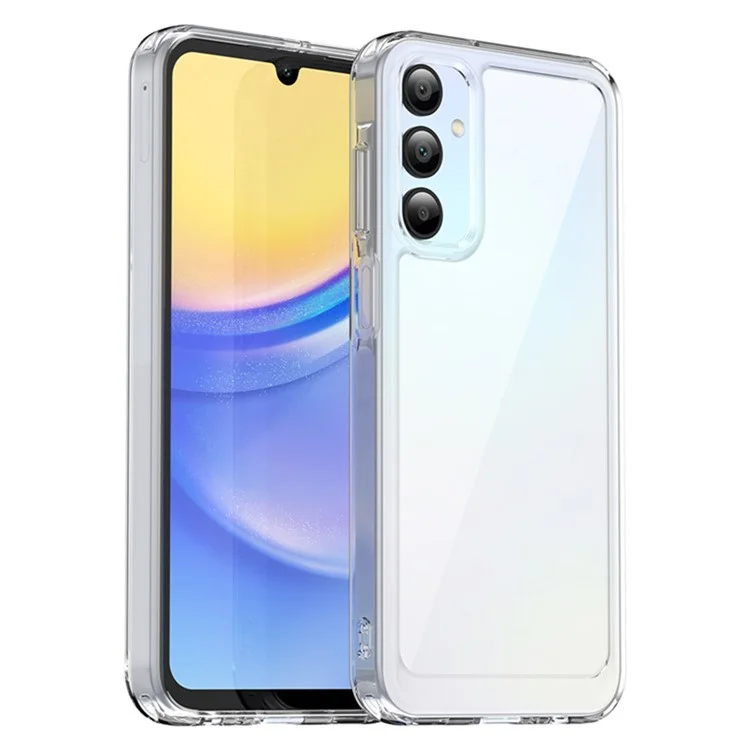 WANLONFENG MF2 Series For Samsung Galaxy A15 4G / 5G Case TPU Acrylic Clear Phone Cover with 2Pcs Tempered Glass Film-Cellmalls