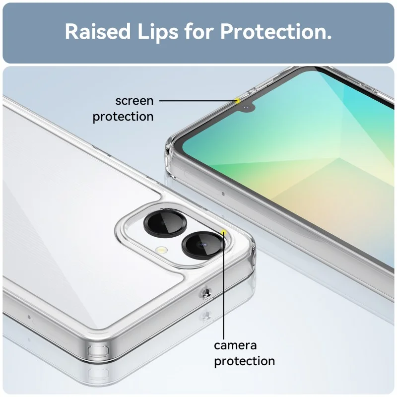 For Samsung Galaxy A06 5G Clear Phone Case WANLONFENG MF2 Series TPU Acrylic Cover with 2Pcs Tempered Glass - Transparent-Cellmalls