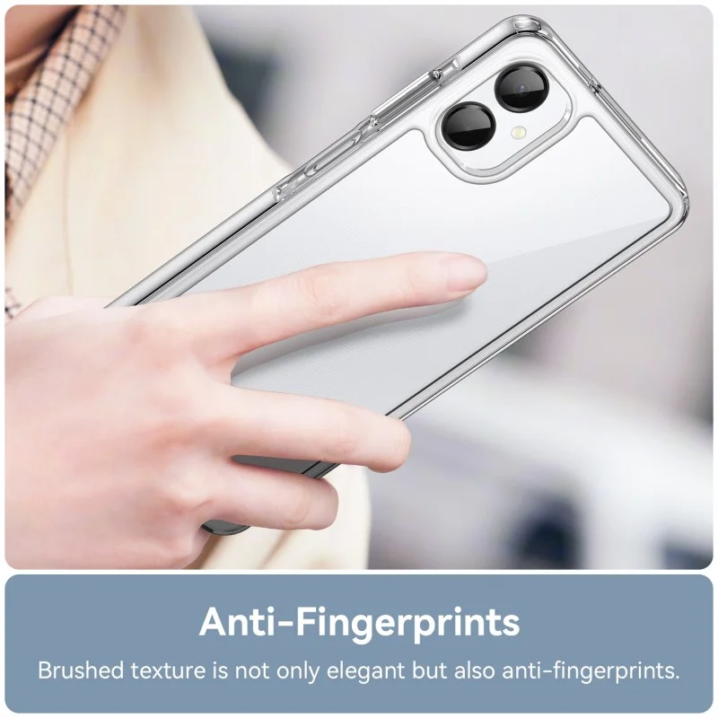 For Samsung Galaxy A06 5G Clear Phone Case WANLONFENG MF2 Series TPU Acrylic Cover with 2Pcs Tempered Glass - Transparent-Cellmalls