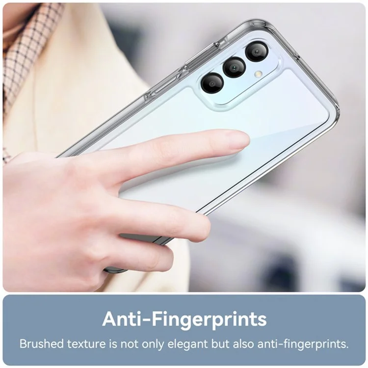 WANLONFENG MF2 Series For Samsung Galaxy A15 4G / 5G Case TPU Acrylic Clear Phone Cover with 2Pcs Tempered Glass Film-Cellmalls