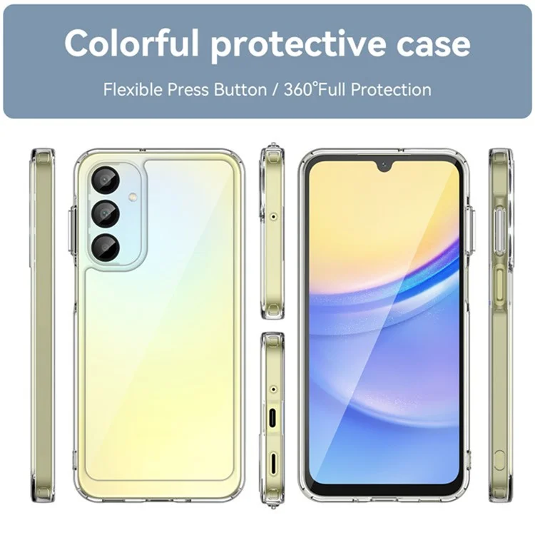 WANLONFENG MF2 Series For Samsung Galaxy A16 5G  /  A16 4G Case TPU Acrylic Clear Phone Cover with 2Pcs Tempered Glass Film-Cellmalls