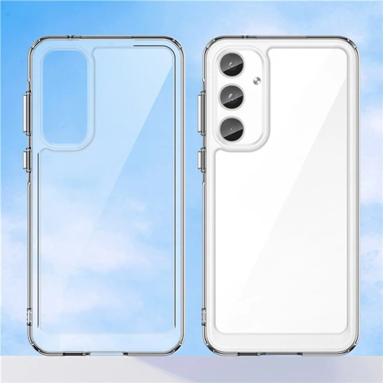 WANLONFENG MF2 Series For Samsung Galaxy A25 5G (Global) (161.0 x 76.5 x 8.3mm) Case TPU Acrylic Clear Phone Cover with 2Pcs Tempered Glass Film-Cellmalls