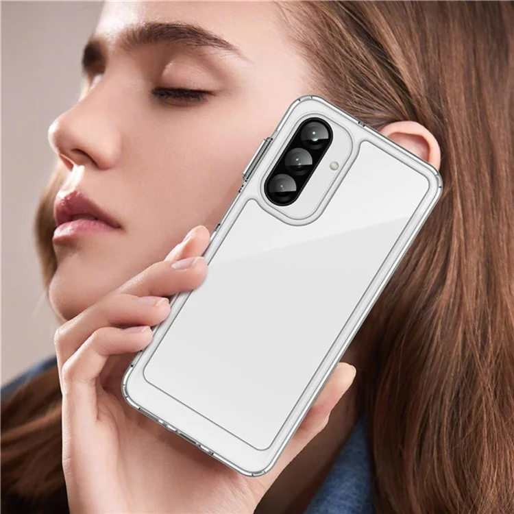 WANLONFENG MF2 Series For Samsung Galaxy A26 5G Case TPU Acrylic Clear Phone Cover with 2Pcs Tempered Glass Film-Cellmalls